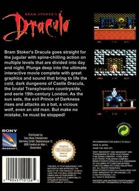 Bram Stoker's Dracula (Europe) box cover back